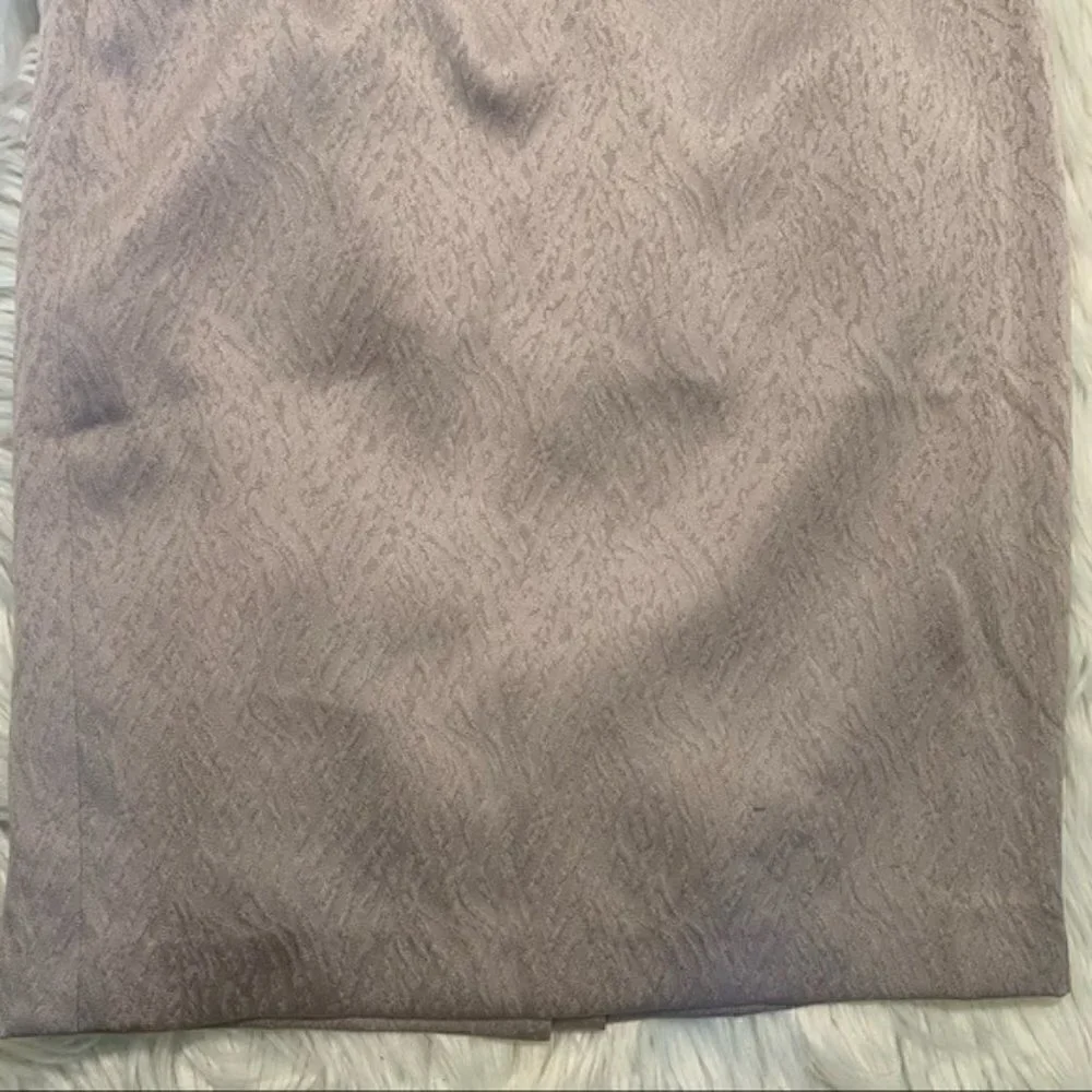 Nipon Boutiqe Women's Size 8 Petite Pencil Skirt Textured Light Gray Sheen Lined